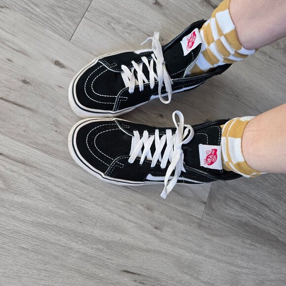 Vans | SK8-HI black canvas indie skateboard hi-top sneakers | WMS 8 - Picture 1 of 11